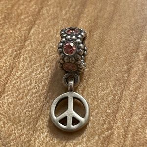 Authentic Pandora retired sterling silver peace sign dangle